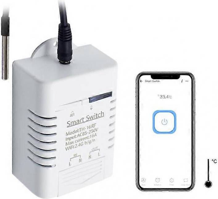 Switch control eWeLink TH16 Wifi Smart Temperature Humidity Control Switch
