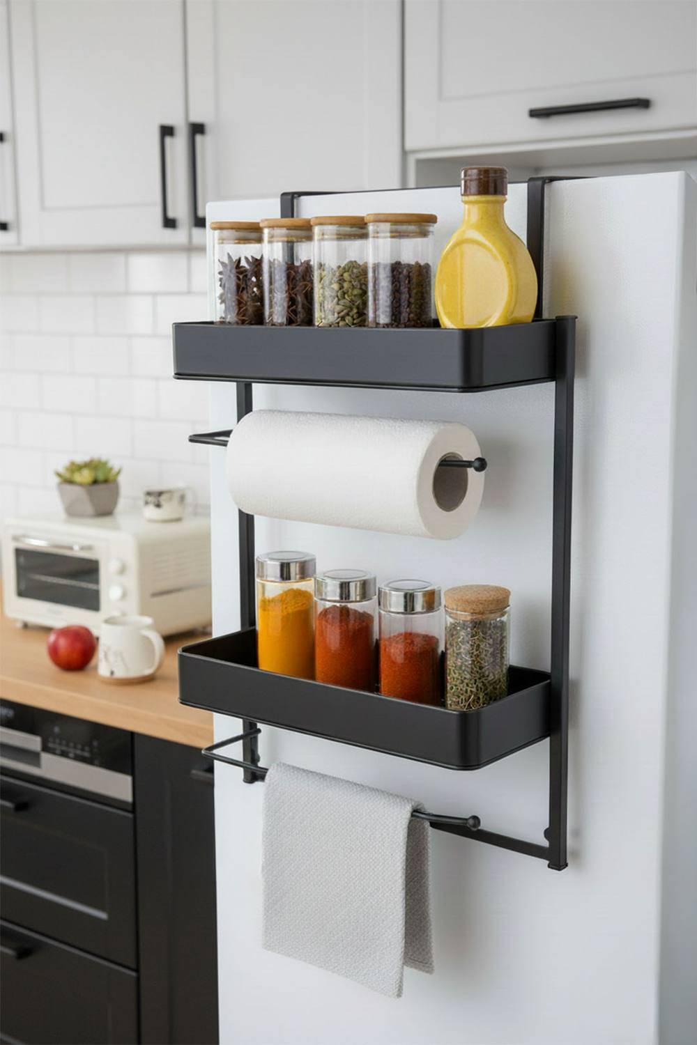 Living and Home 2-Tier Fridge Side Storage Rack