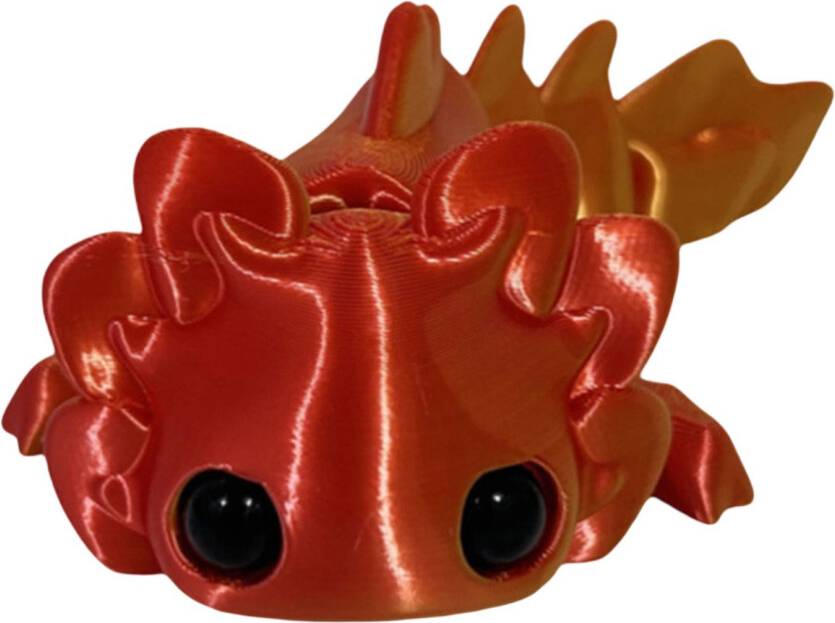 Red Gold Fantasy Creature Figure