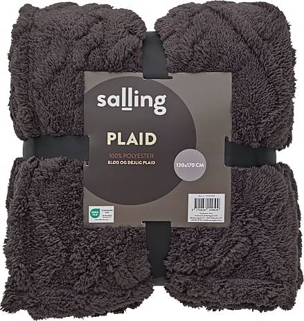 Salling Jacquard Softplaid Sort Tæppe Sort