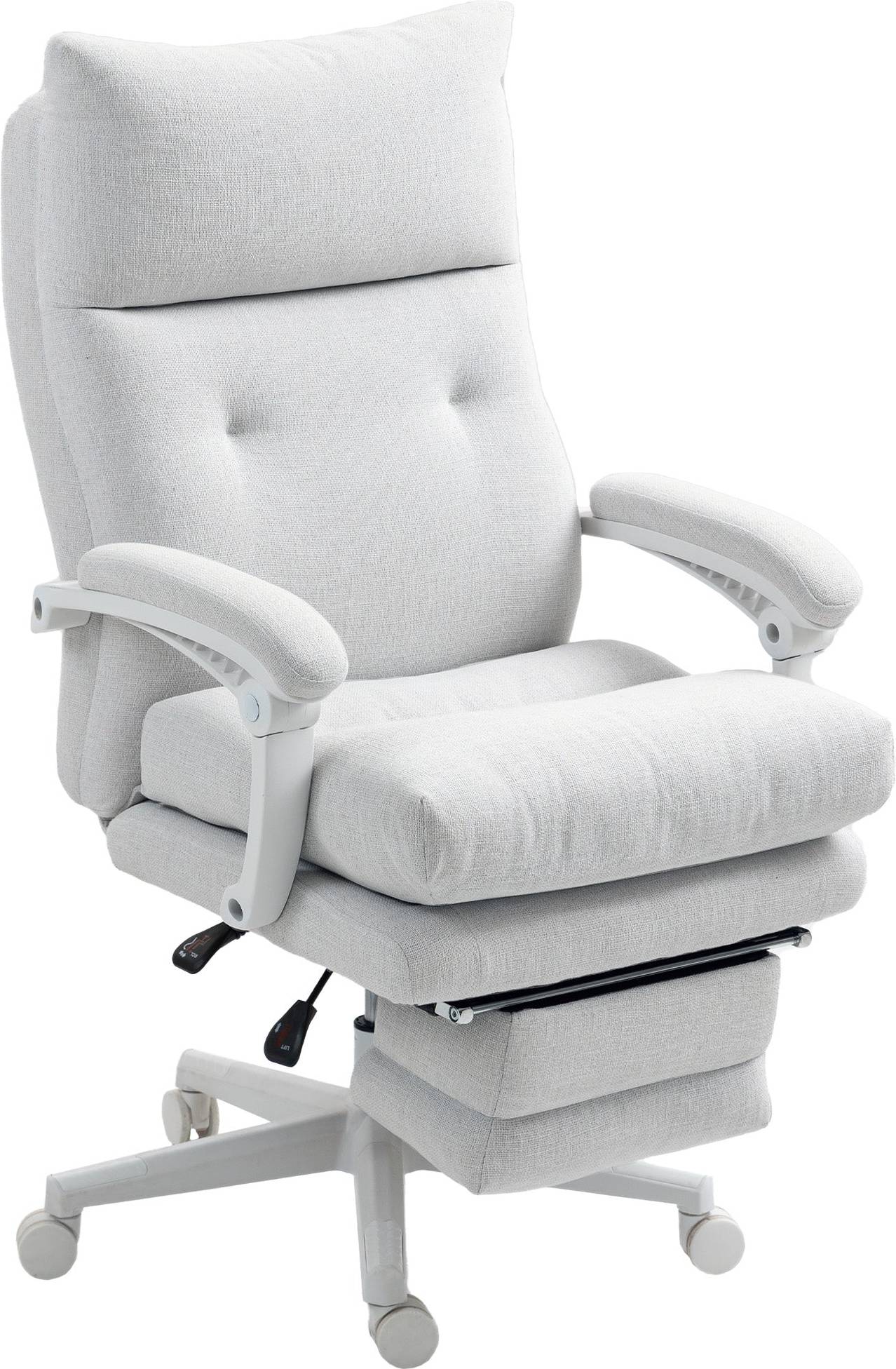 Homcom Linnedlook Rullende Stol 160 Graders Vipning Kontorstol