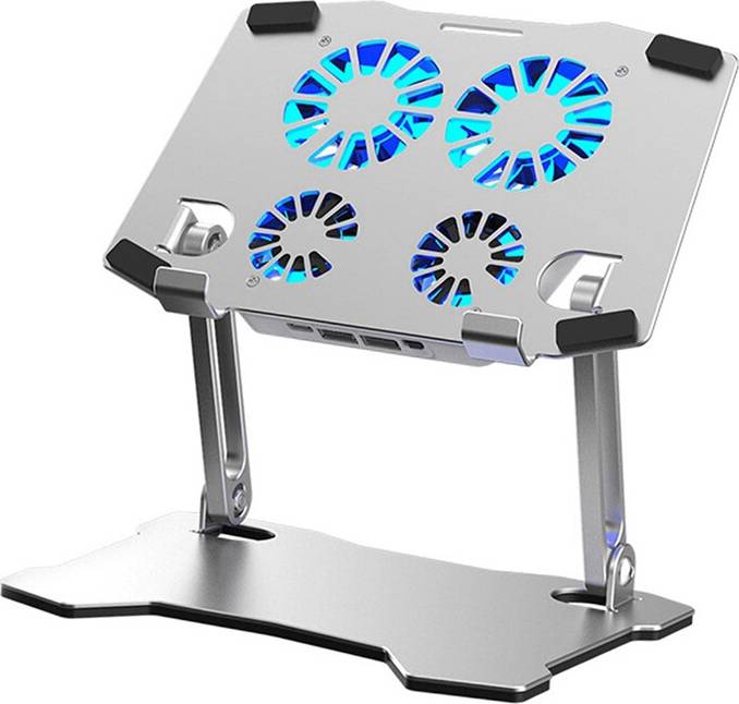 Base Raffreddamento Regolabile Alluminio Laptop Tablet