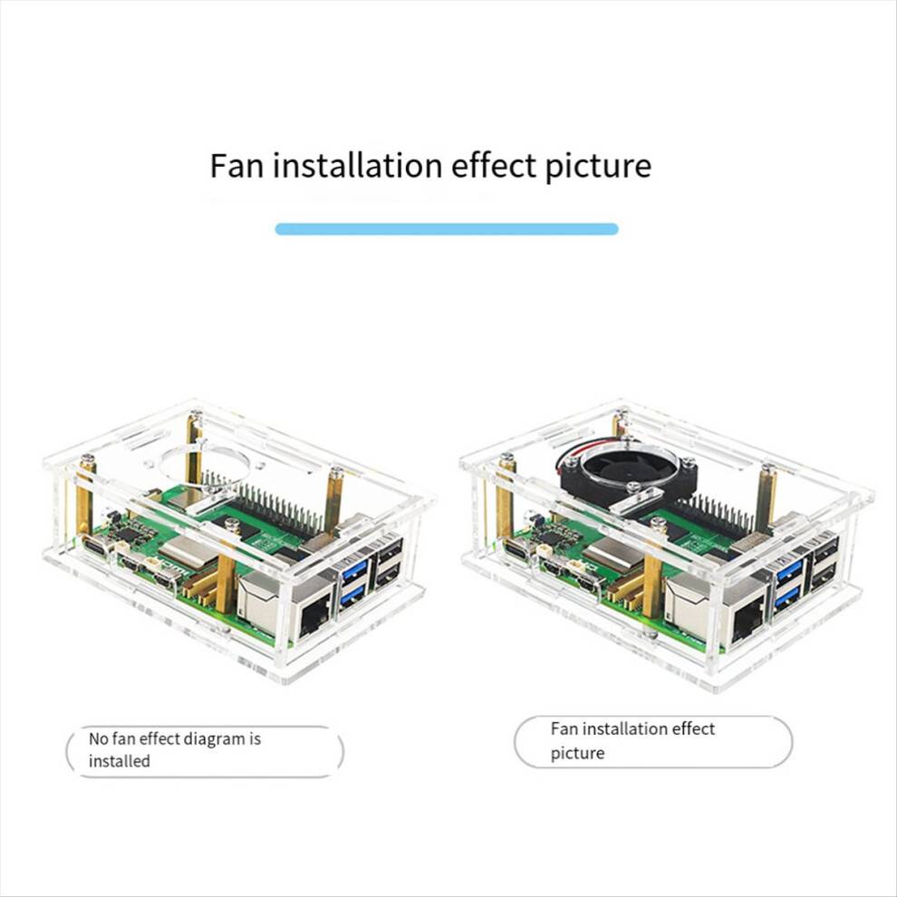 Torribaly Raspberry Pi 5 Acryl Behuizing Koelventilator