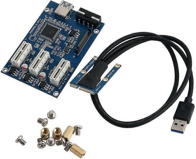 Pci-e Express 3 Port Mini Hub Riser Adapter Card