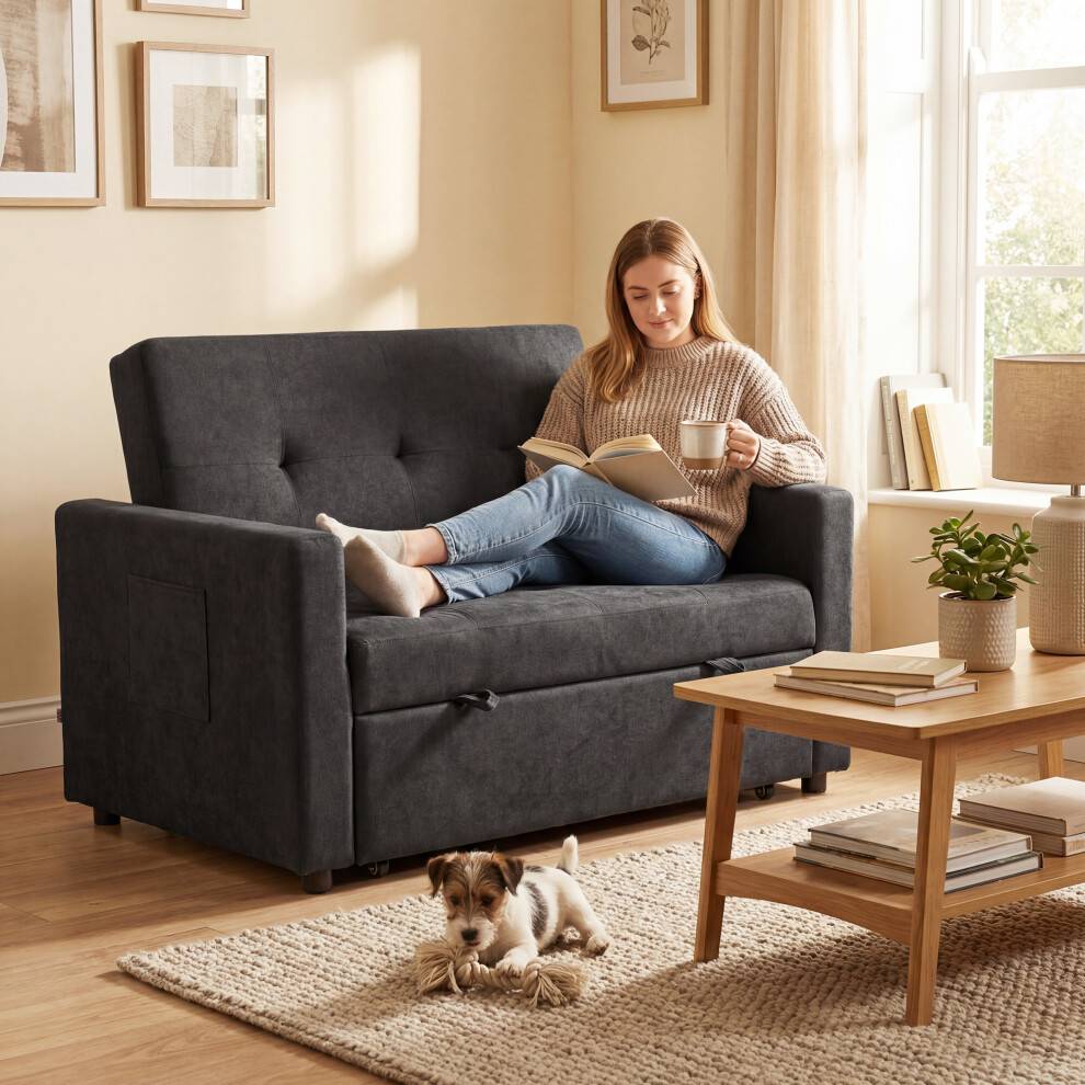 Sofa Homcom Bed Convertible Settee