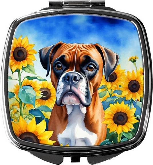 Boxer Sunflowers Compact Mirror