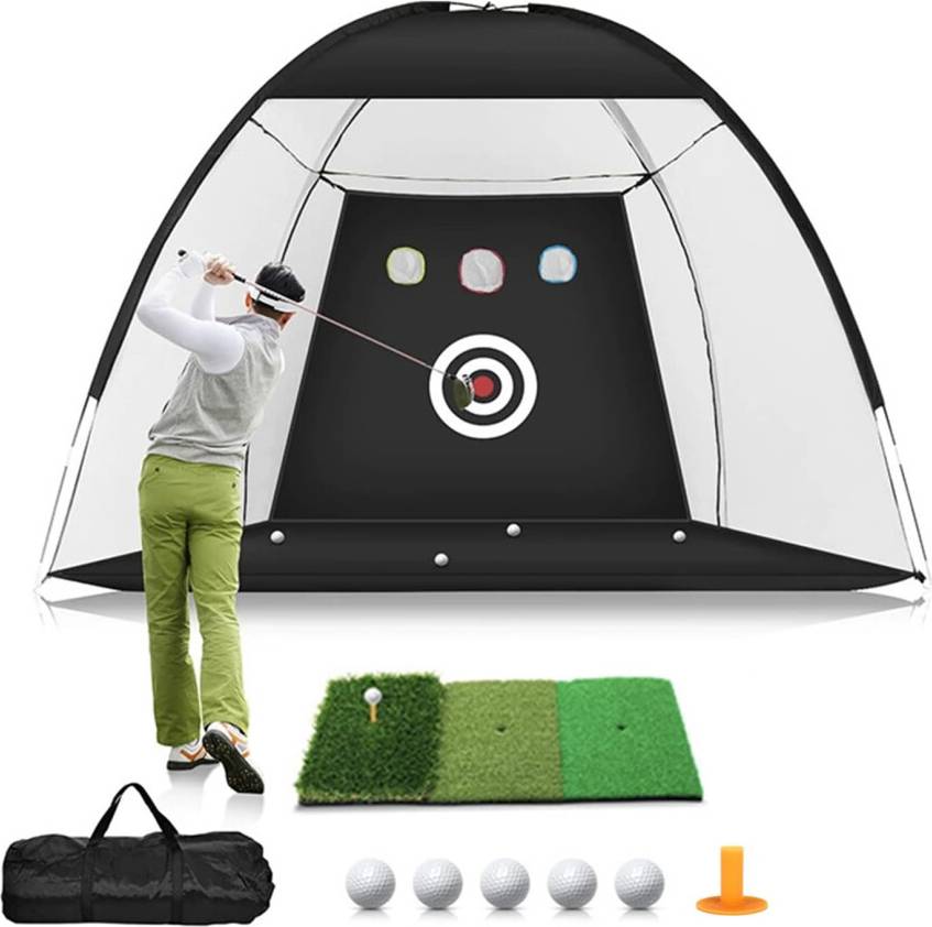 Golf Practice Net 10x7 Feet Tri-Turf Mat Set