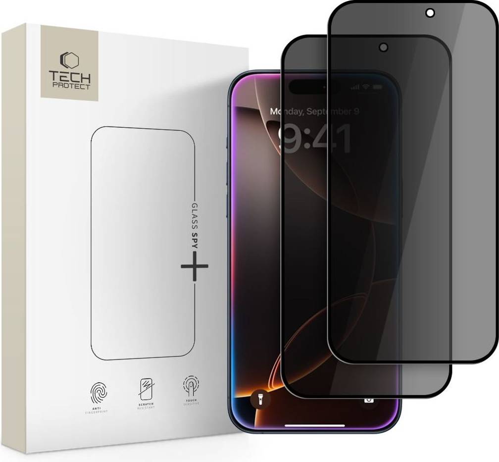 Tech-Protect Glass Spy Privacy Screen Protector 2-Pack iPhone 16 Pro Max