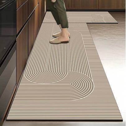 Shein Silica Gel Kitchen Mat Abstract Geometric Pattern