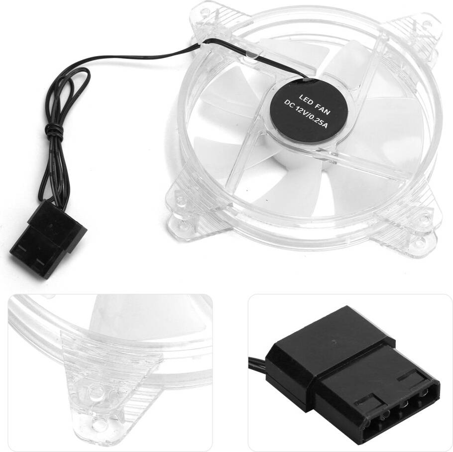 Computer Cooling Fan 4-Pin Colorful LED