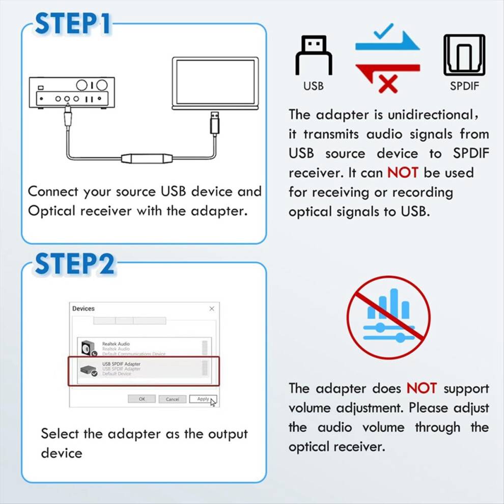 USB to Optical Audio Adapter