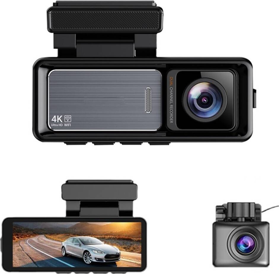 Camera wifi Dual Camera Dash Cam Front Rear 4K WiFi