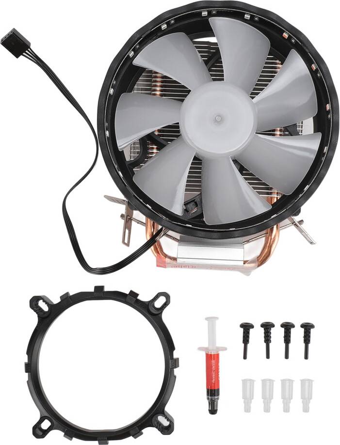 Pure Copper Base CPU Cooler Dual PWM Fan