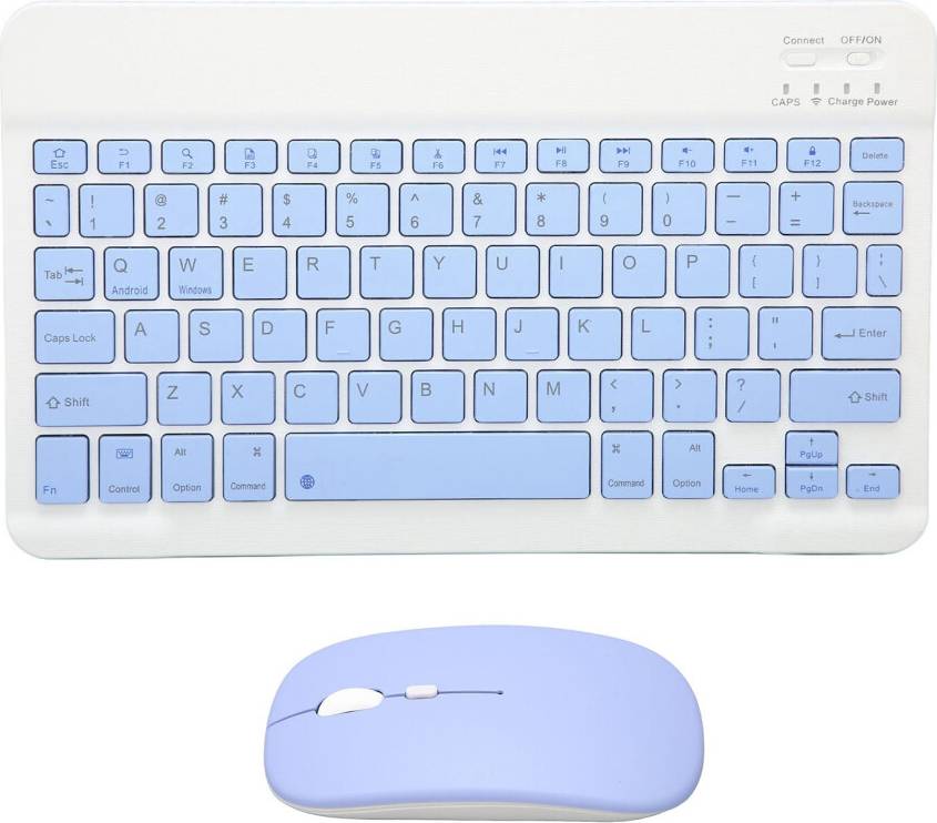 Wireless Keyboard Mouse Set 10in Blue