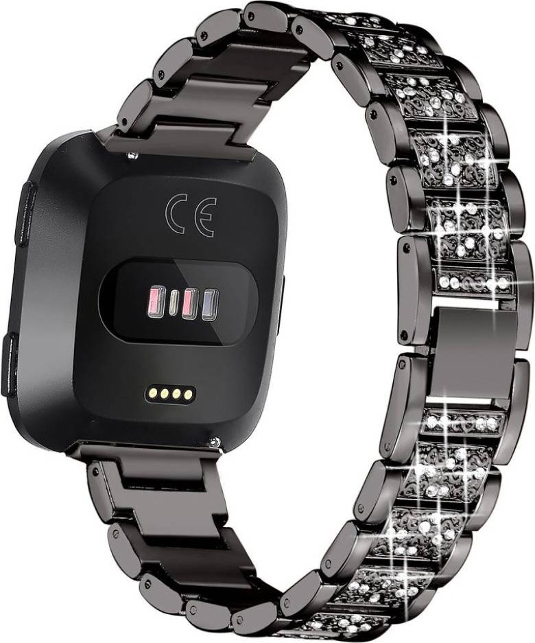 Fitbit Versa Rhinestone Watch Band Strap Black