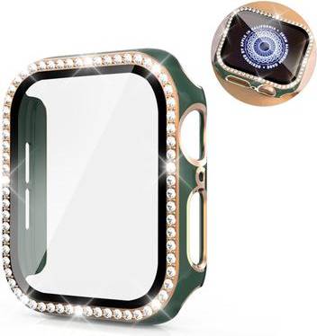 Apple Watch 44mm Bi-Color Rhinestone Cover Tempered Glass
