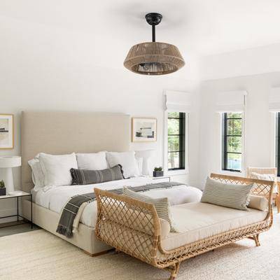 20 Boho Rope Black Caged Ceiling Fan