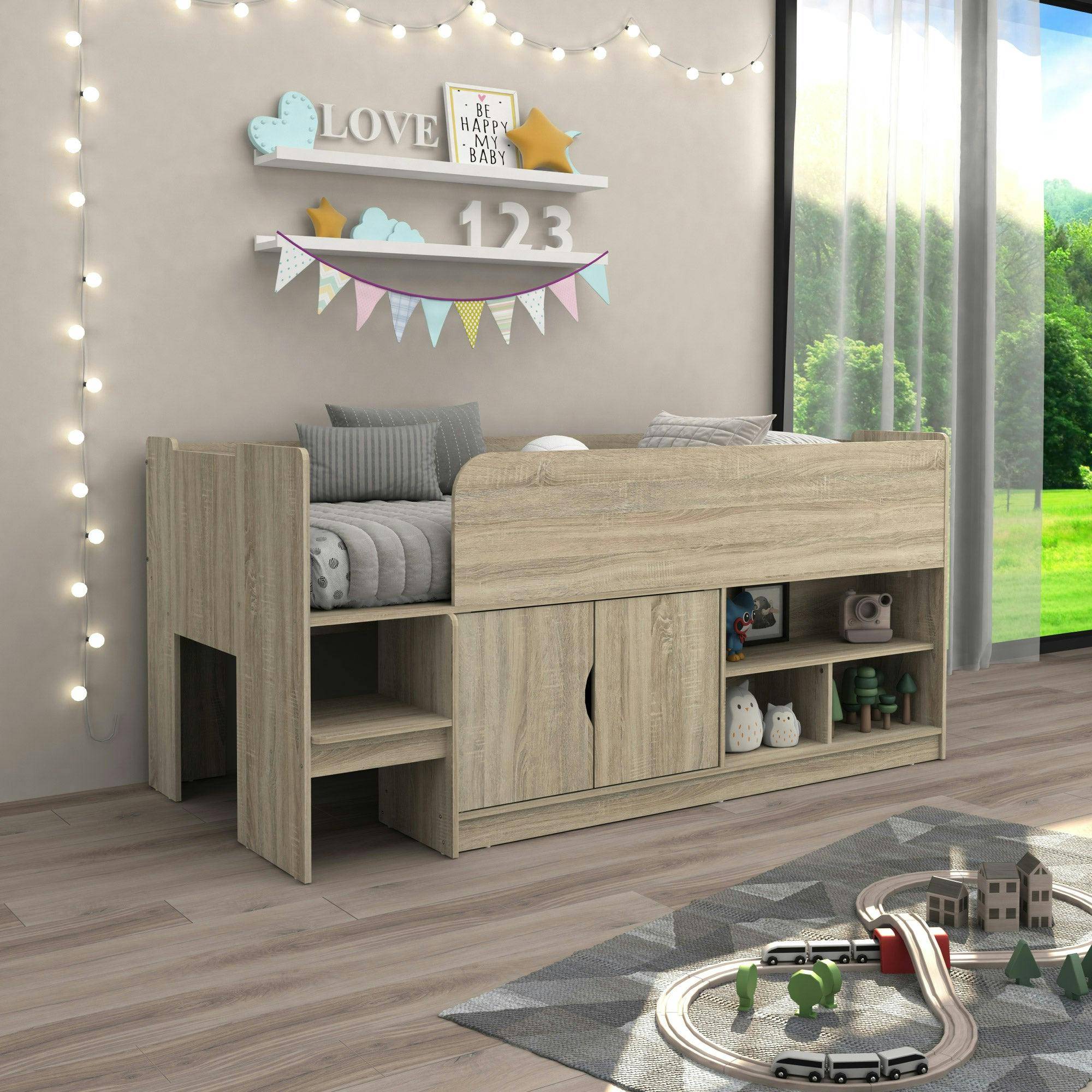 Mid sleeper Single Storage Mid Sleeper Oak