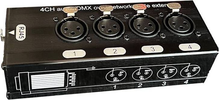 4-Channel 3-Pin XLR Audio DMX Over Network Cable Extender