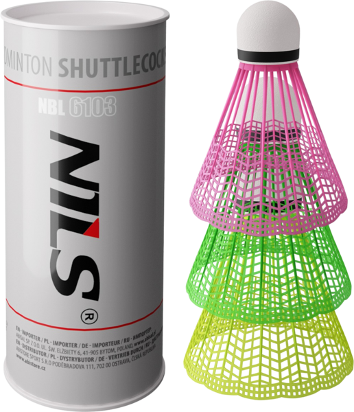Nylon Shuttlecocks Multicolor 3 Pack