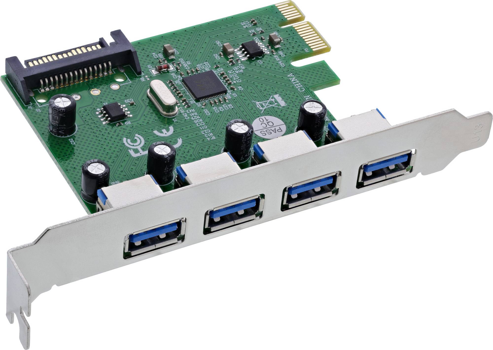 InLine Interfacekort 4x USB-A PCIe x1