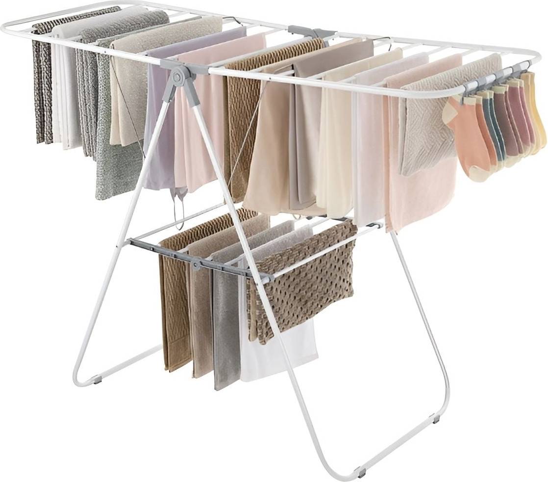 Foldable clothes drying rack SlickBlue Foldable Clothes Drying Rack Adjustable Wings Clips - Multiple Colors