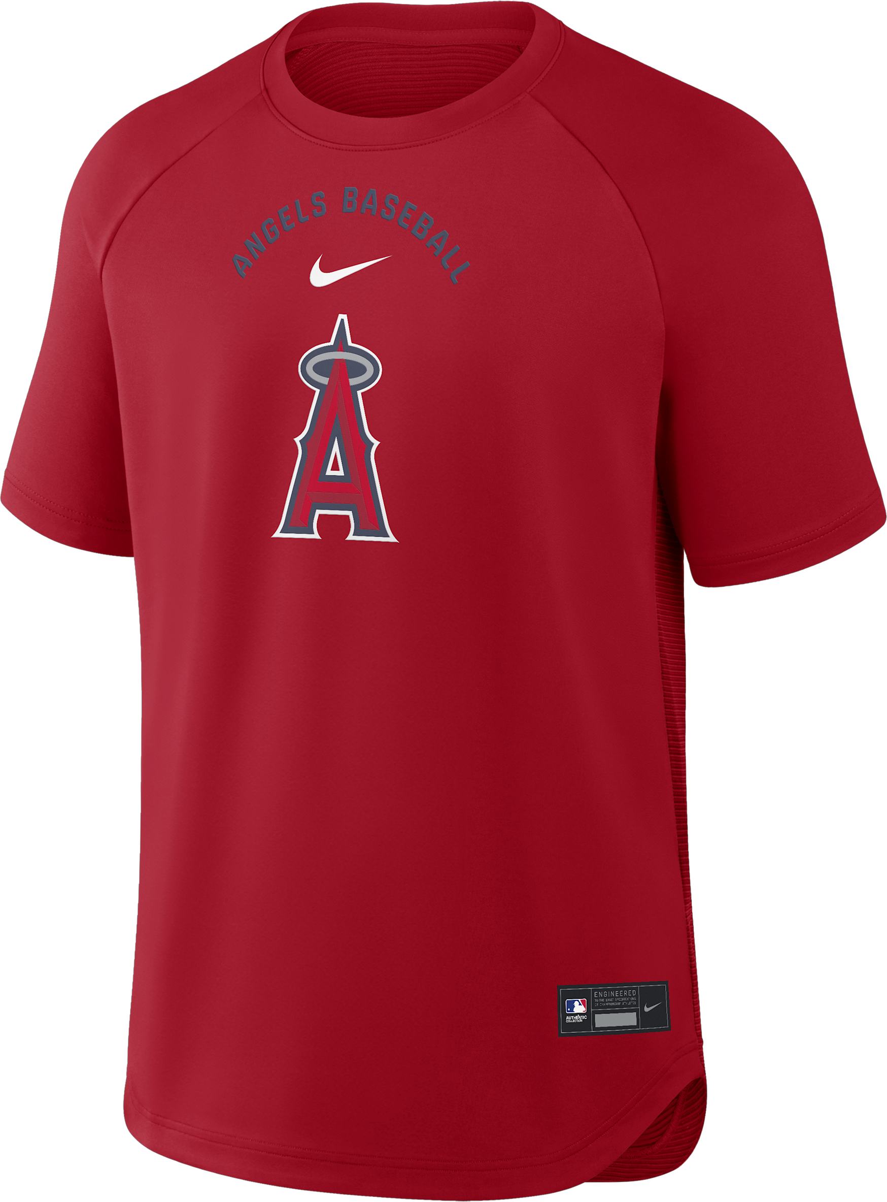 Nike Red Los Angeles Angels Authentic Collection Batting Practice Pre-Game Raglan Dri-FIT Top