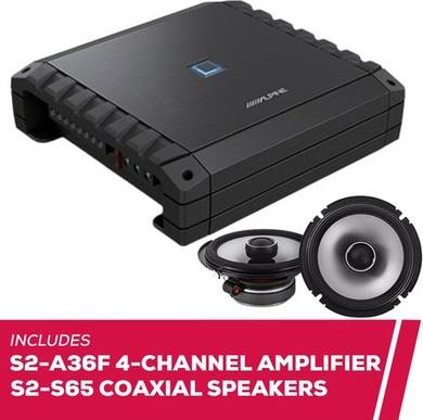 4 channel car amplifier Alpine S2-A36F 60W RMS 4-Channel Car Amplifier