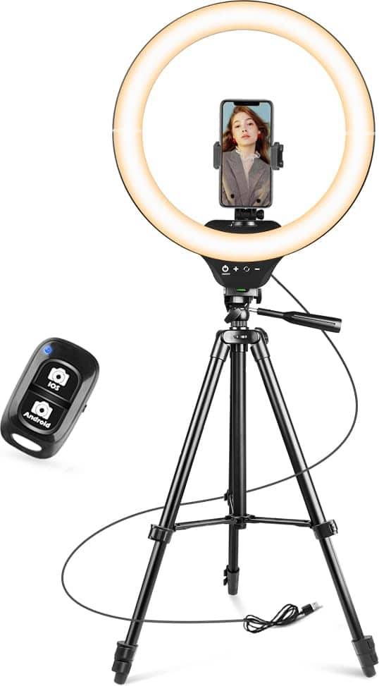 Tripod with ring light 10-Inch Ring Light With 50-Inch Tripod Stand