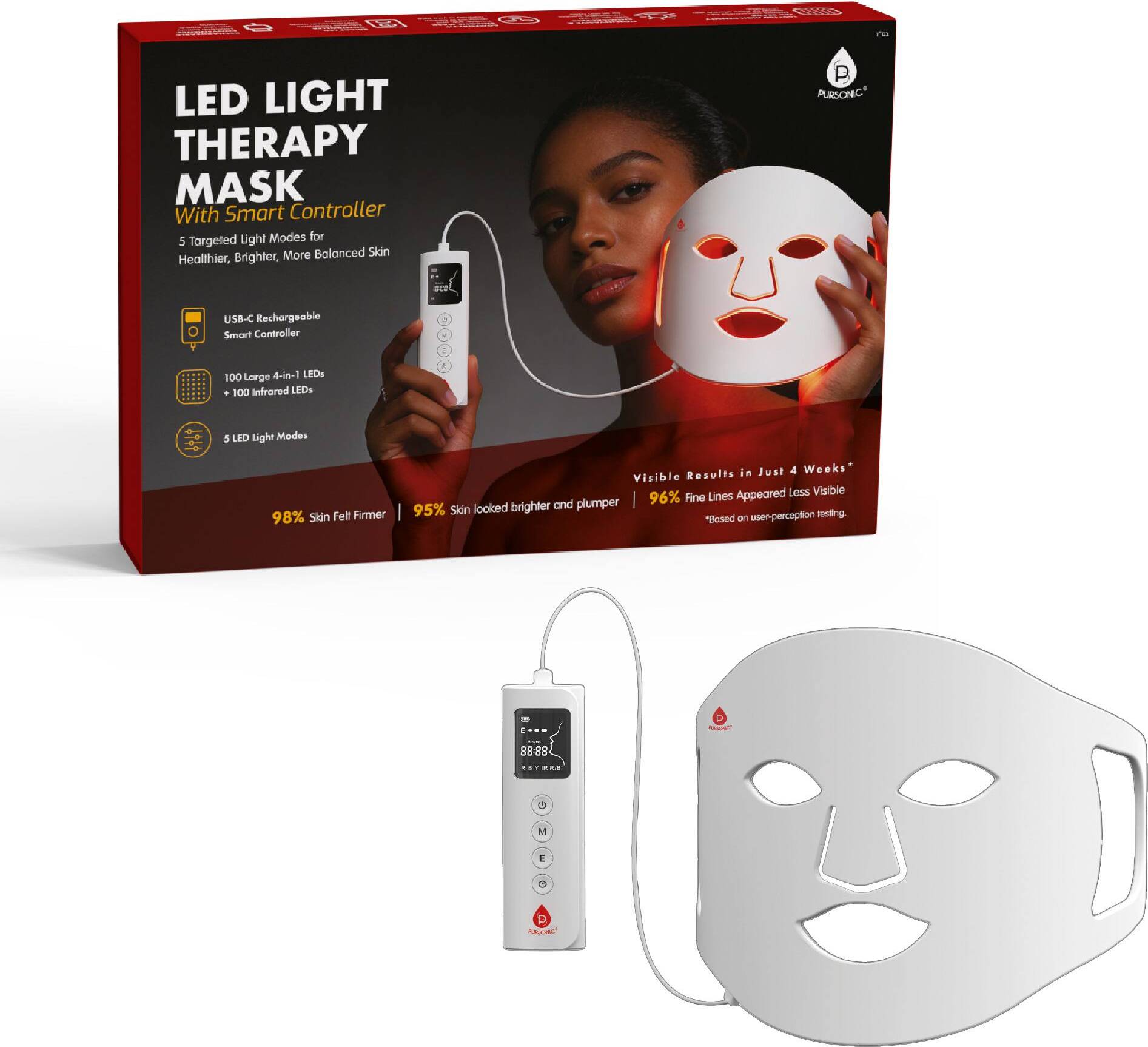 Light therapy mask Pursonic LED Light Therapy Mask with Smart Controller
