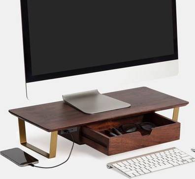Monitor stand wood Jani Wood Monitor Stand Riser Desk