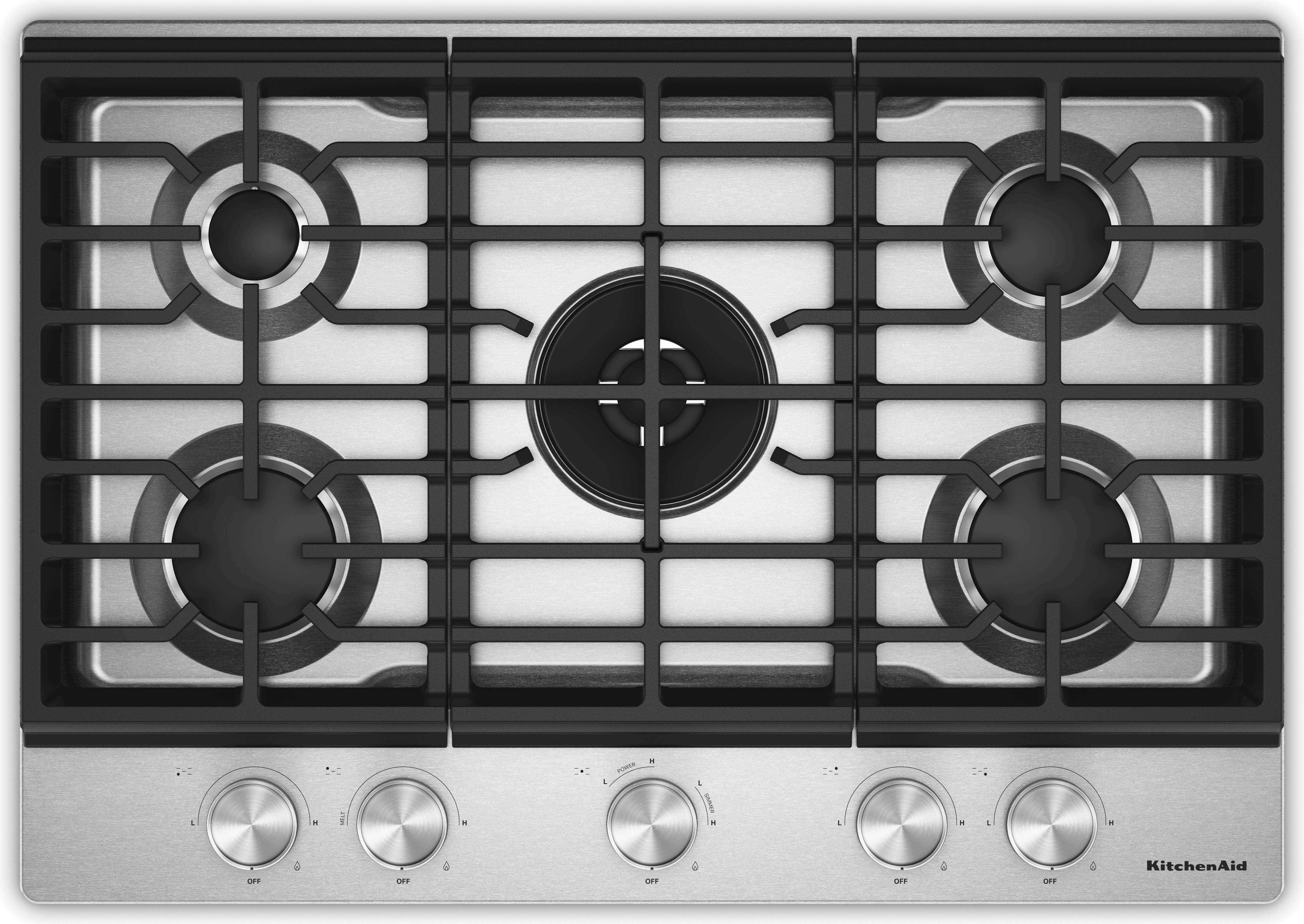 KitchenAid 30 Inch Natural Gas Drop-In Cooktop KCGK530SSS
