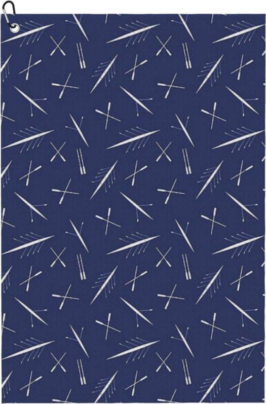 WHIBOS Rowing Club Navy Blue White Scull Pattern Golf Towel