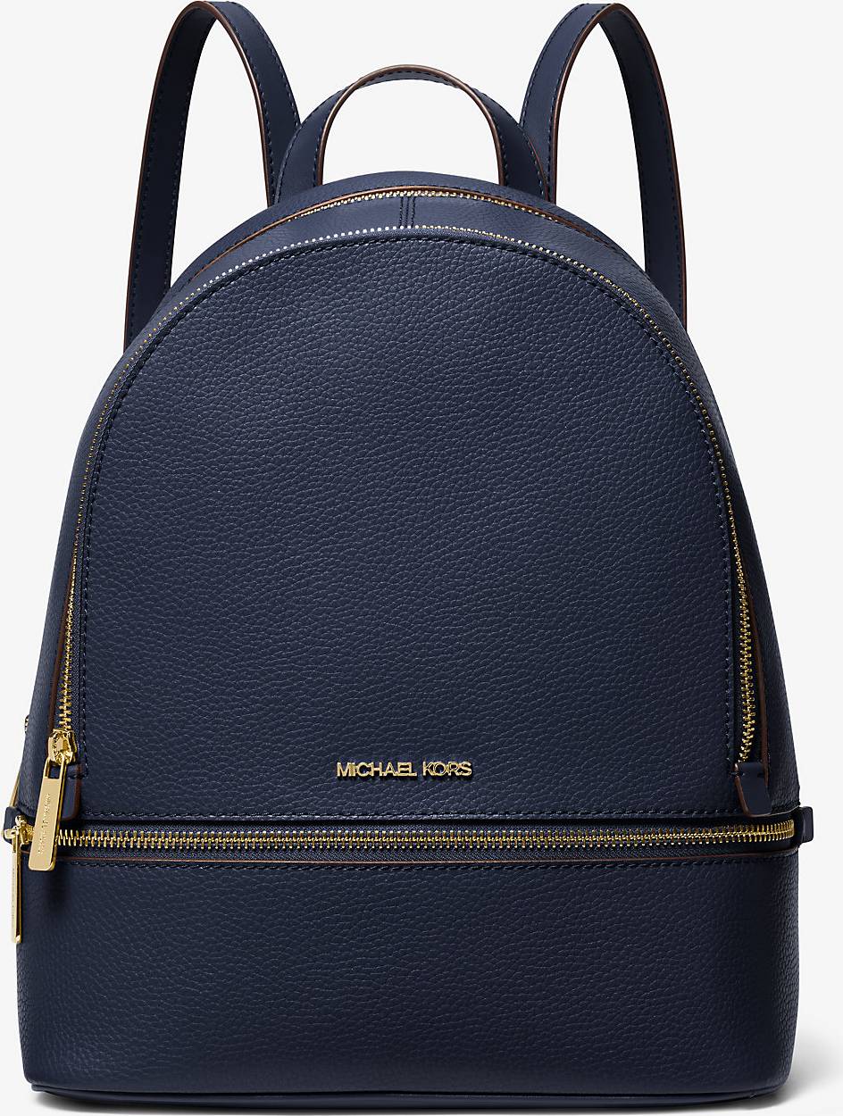 Michael Kors MK Rhea Medium Pebbled Leather Backpack - Blue