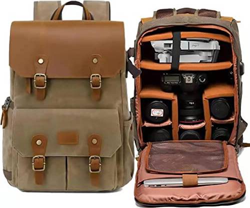 Waterproof SLR Camera Canvas Backpack