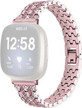Fitbit sense 3 Fitbit Sense Versa 3 Shiny Rhinestone Watch Band Pink