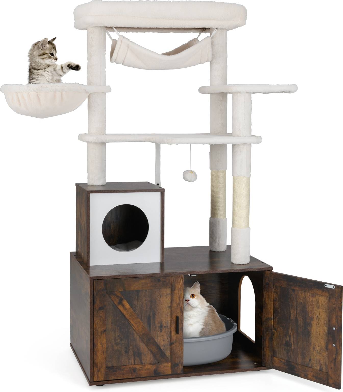 Litter box cat tree SlickBlue Multi Level Cat Tree with Litter Box