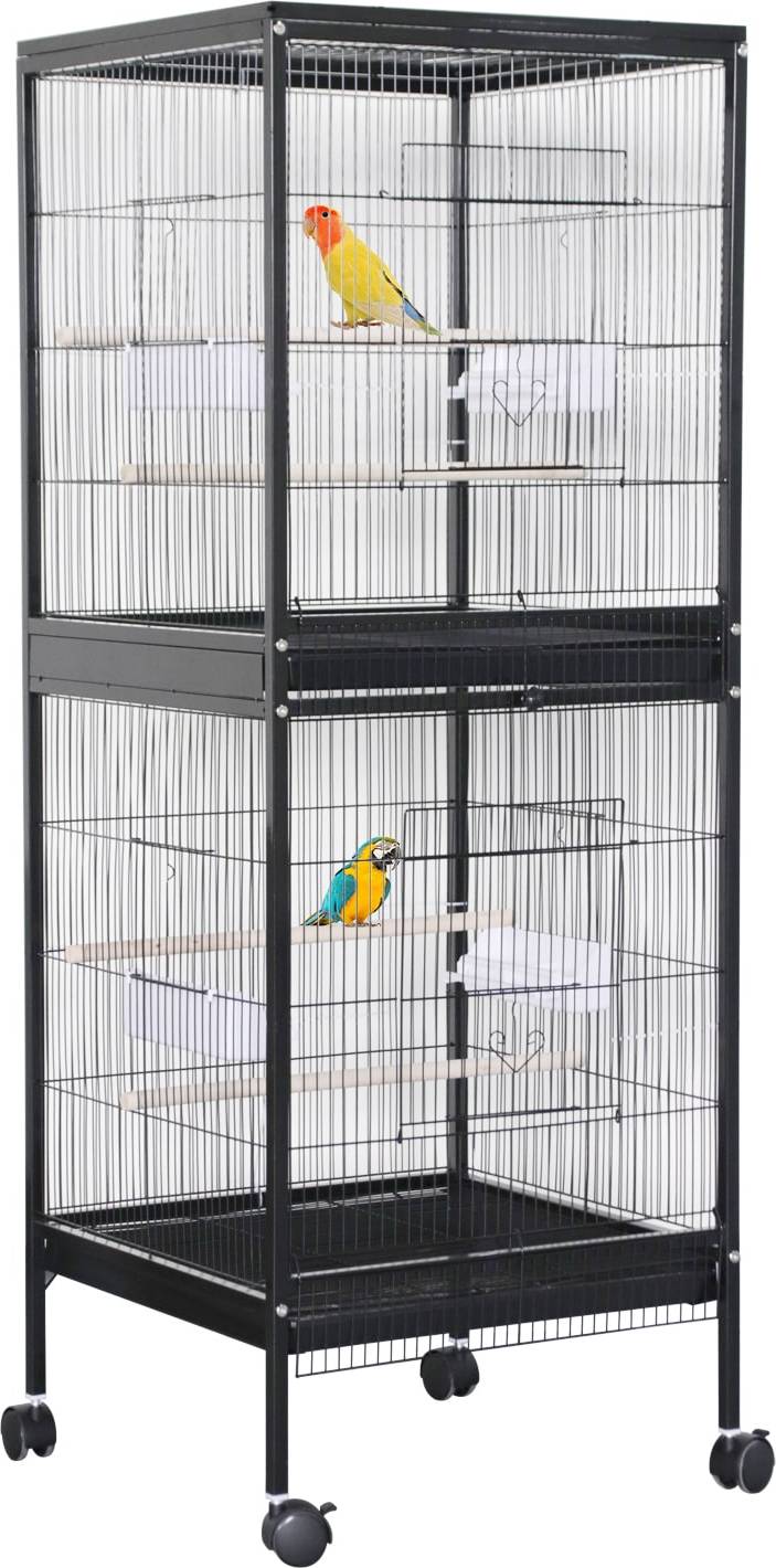 Bird cage stand Garvee 55 Inch Stackable Bird Cage with Rolling Stand