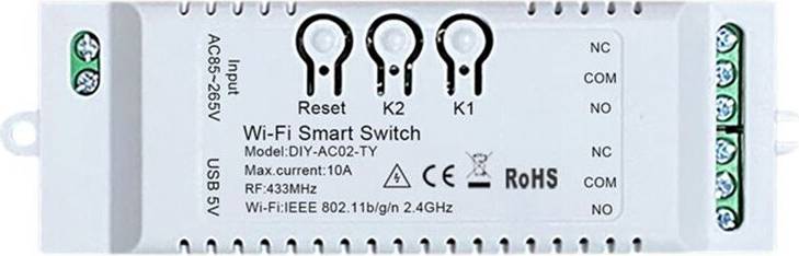 Tlily 2CH Tuya WiFi DIY Timer Module