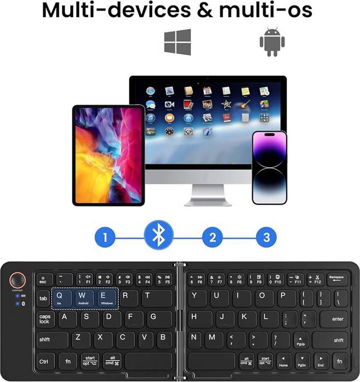 Spactz Mini Foldable Bluetooth Wireless Keyboard