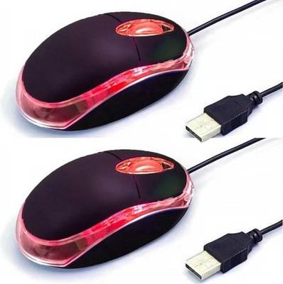 2 Pack Wired Mini Optical Mouse