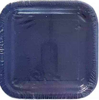 Solid Coloured 7 Inch Square Plates Navy Blue
