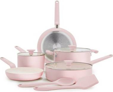 GreenPan Rio Advanced 10pc Ceramic Nonstick Pink Cookware Set
