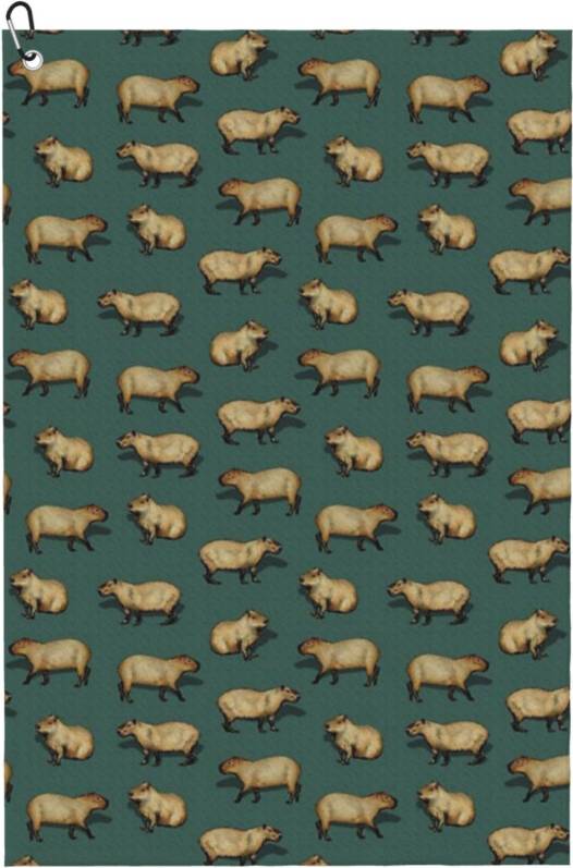 WHIBOS Cute Capybara Pattern Golf Towel