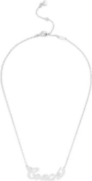 Coach Script Nameplate Necklace