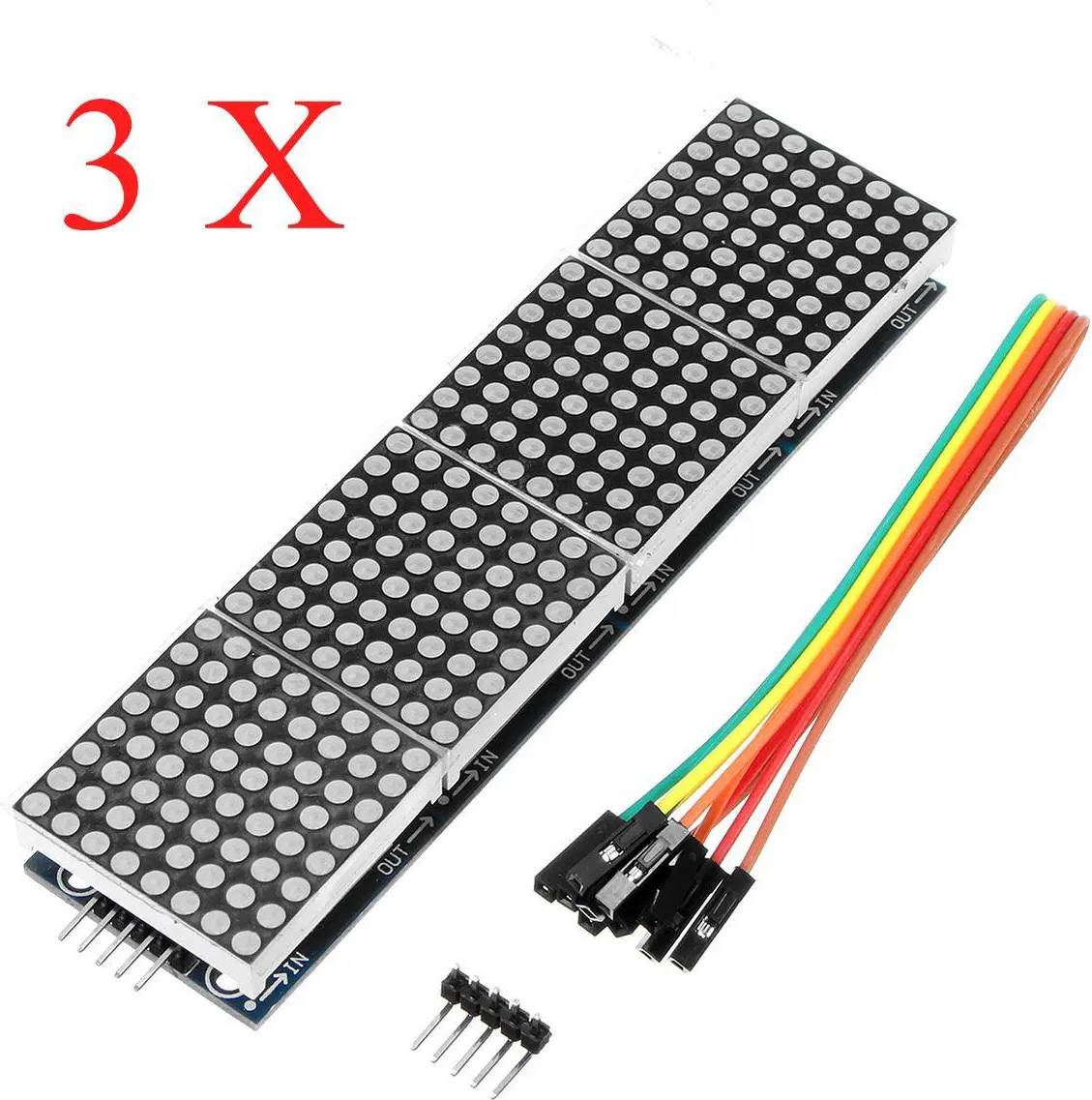 3Pcs MAX7219 Dot Matrix Module 4-in-1 Display Screen