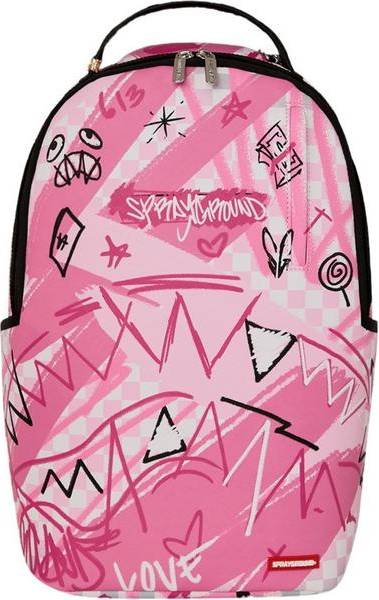 Sprayground Pink Smoke Check Backpack
