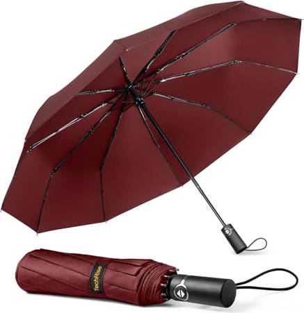 TechRise Umbrella Compact Windproof Travel 10 Ribs