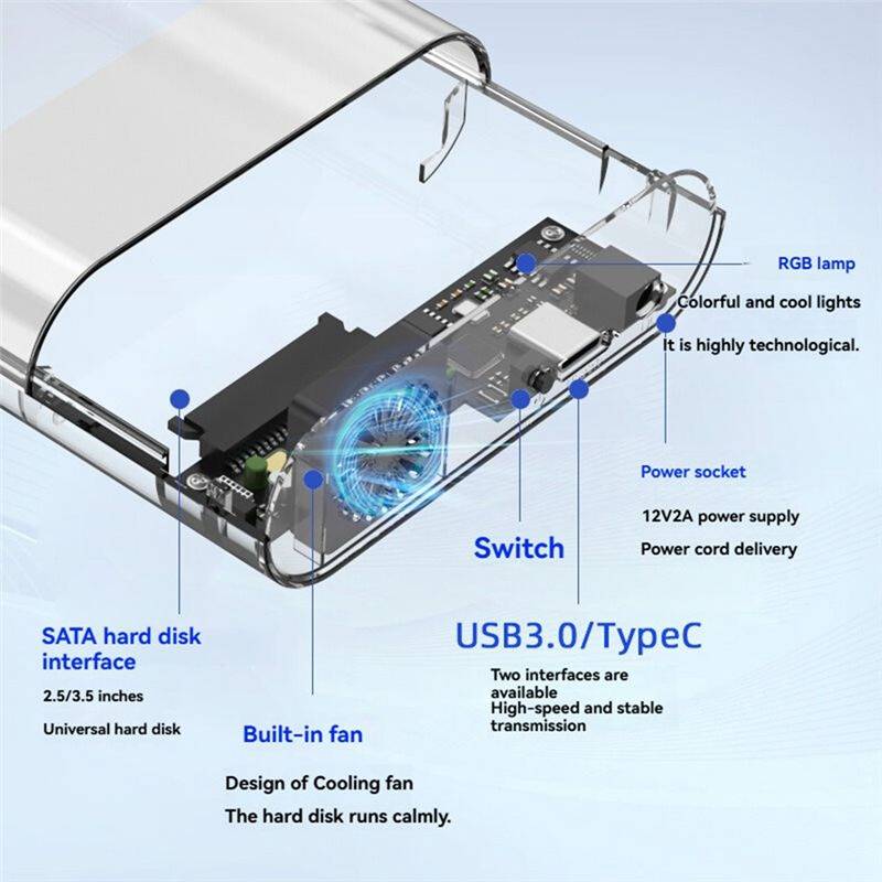 2.5 Inch 3.5 Inch HDD External Hard Drive Case