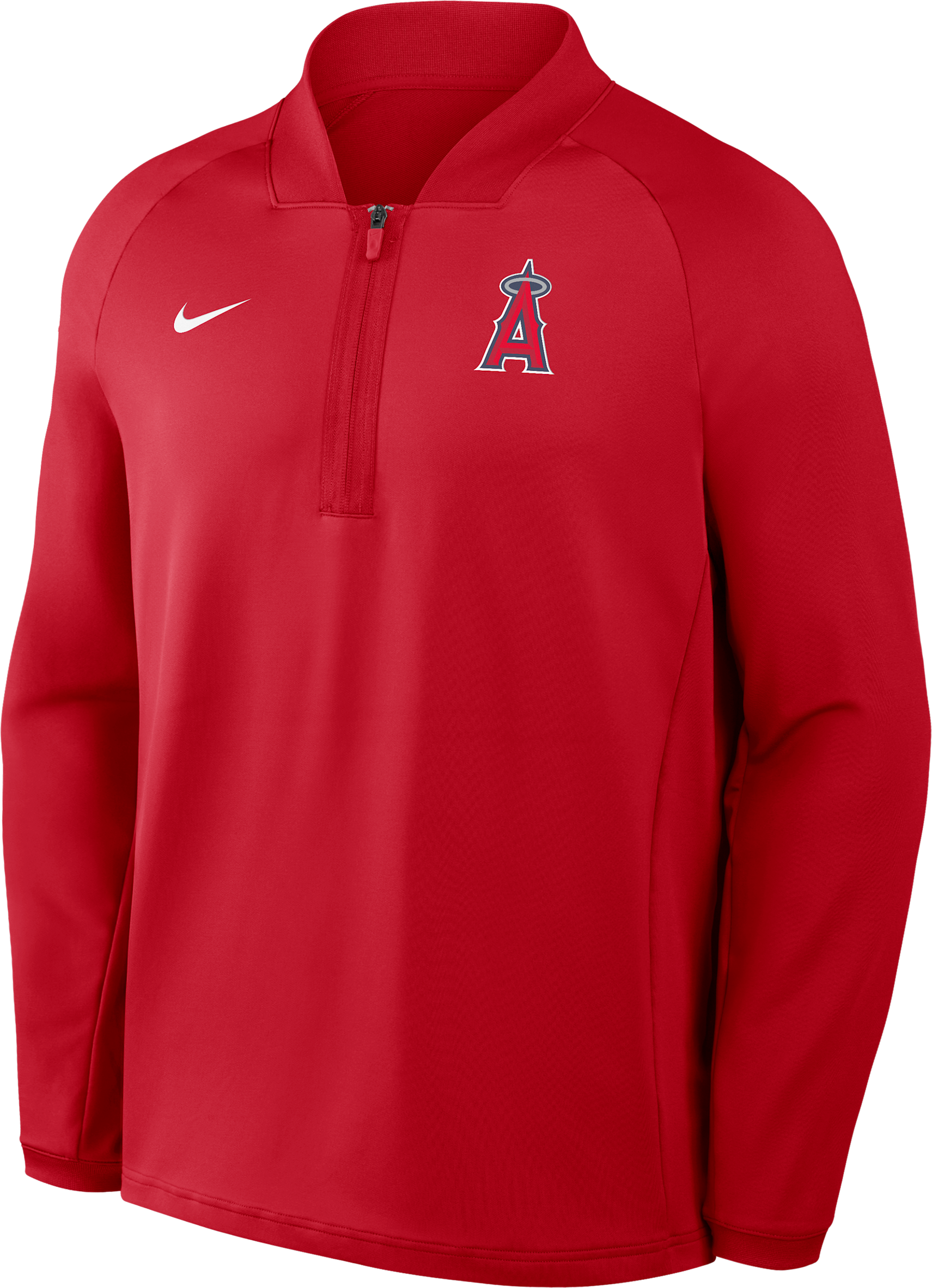 Nike Red Los Angeles Angels Authentic Collection Dri-FIT Raglan Half-Zip Pullover